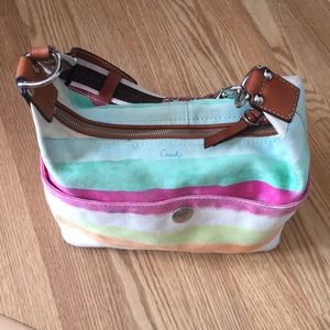 Coach multi colored hobo bag